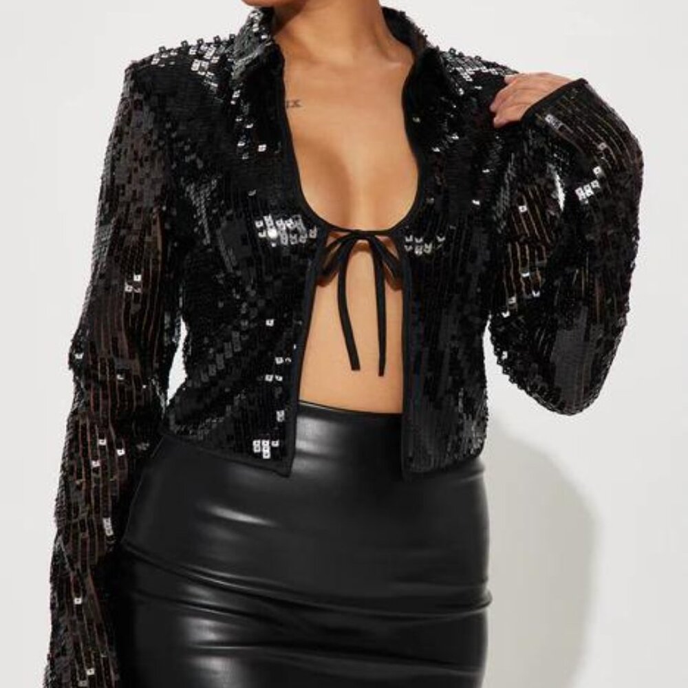 Black Sequined jacket size medium